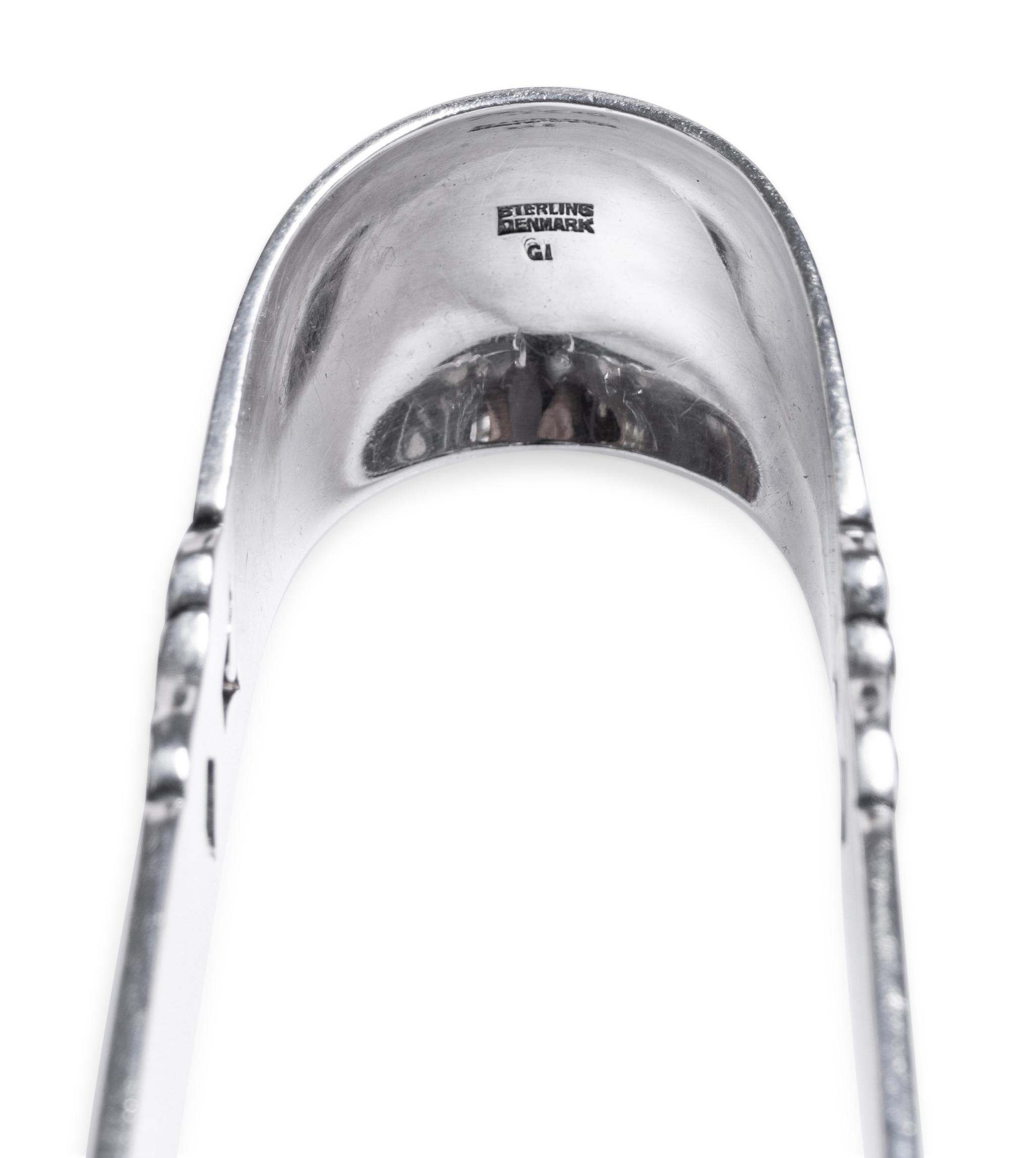 A Pair of Georg Jensen Silver Salad Tongs