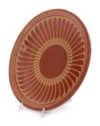 Redware Plate, with Repeating Feathers, May 1969