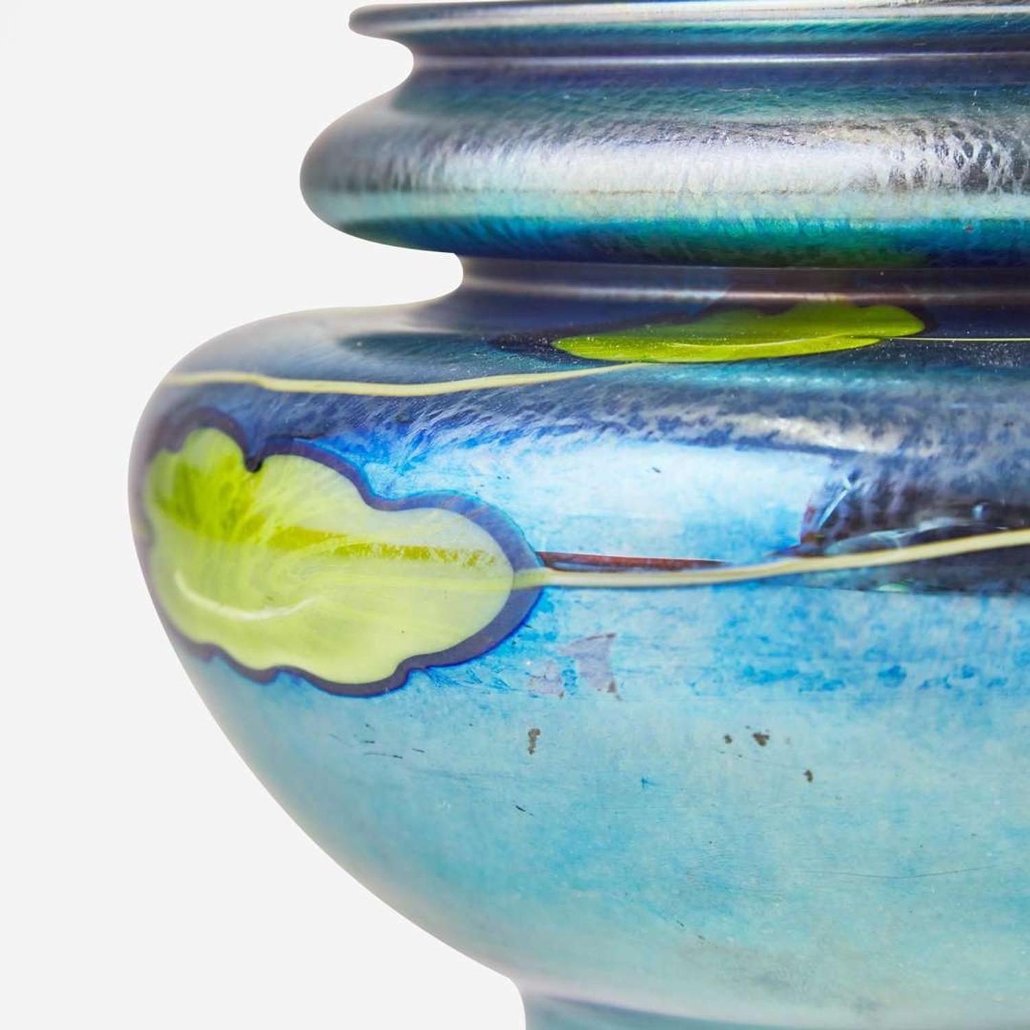 Tiffany Studios (American, active 1878-1932) A Favrile Glass Gourd-Form Vase, New York, NY, early 20th century