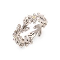 CATHY WATERMAN, COLORED DIAMOND AND DIAMOND FLOWER RING