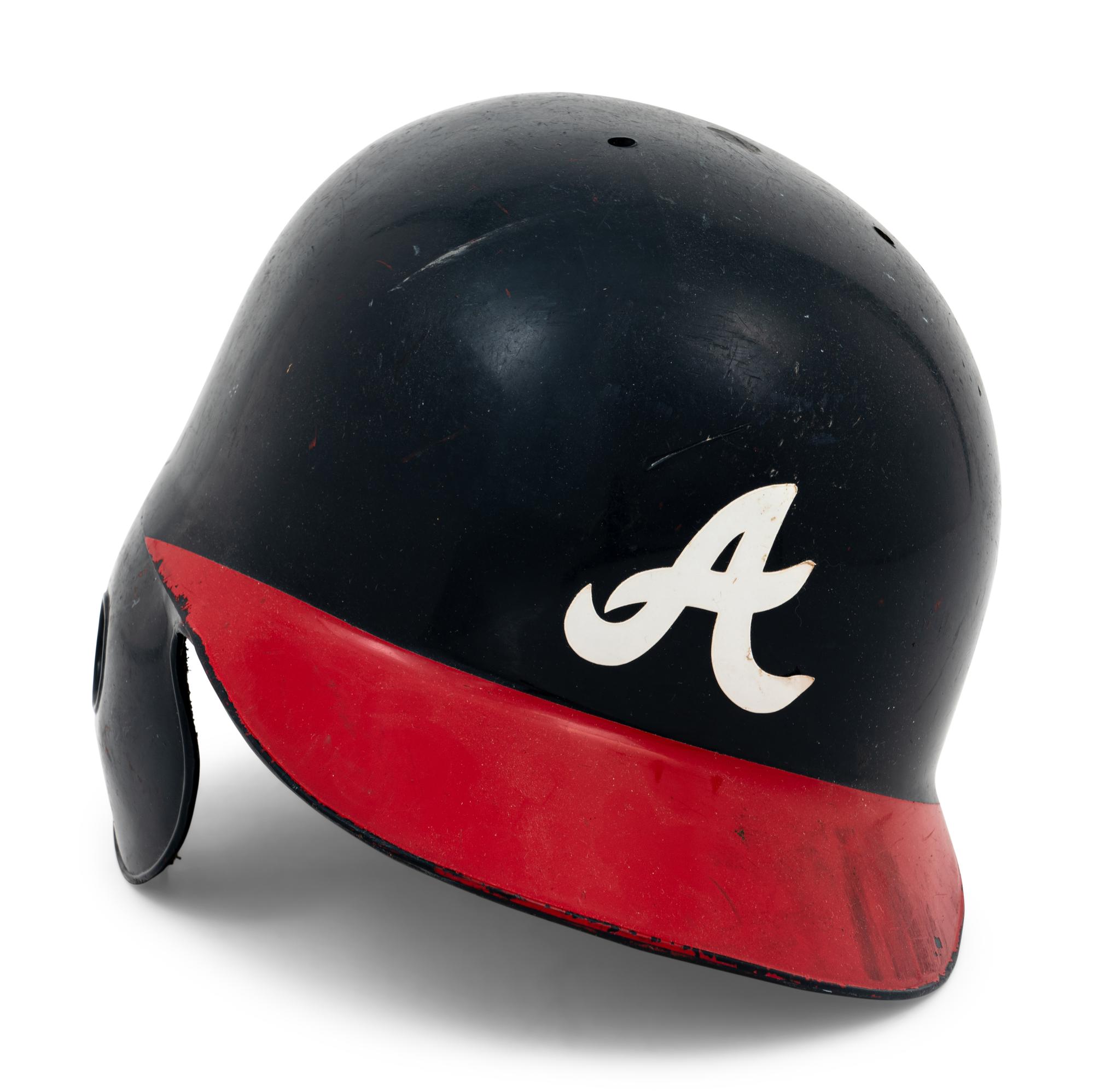 A Deion Sanders Game Used Atlanta Braves Batting Helmet