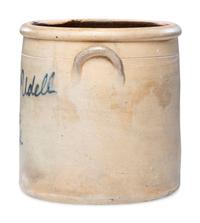 An Amphlett and Udell Three-Gallon Stoneware Crock