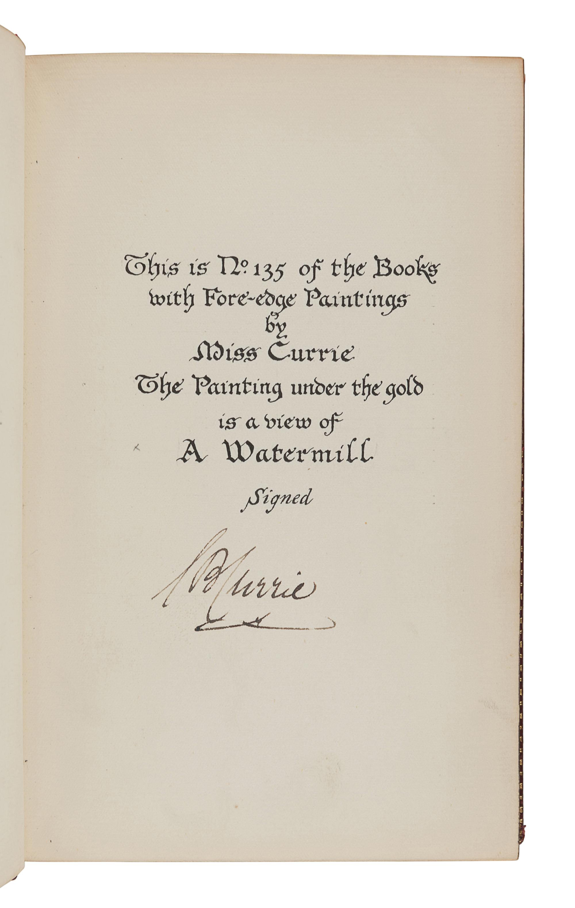 [FORE-EDGE PAINTING]. - [CURRIE, Miss C. B. (1849-1940)]. BOWDLER, Thomas. Letters Written in Holland. London: J. Robson and W. Clark, J. Debrett, and C. Dilly, 1788.