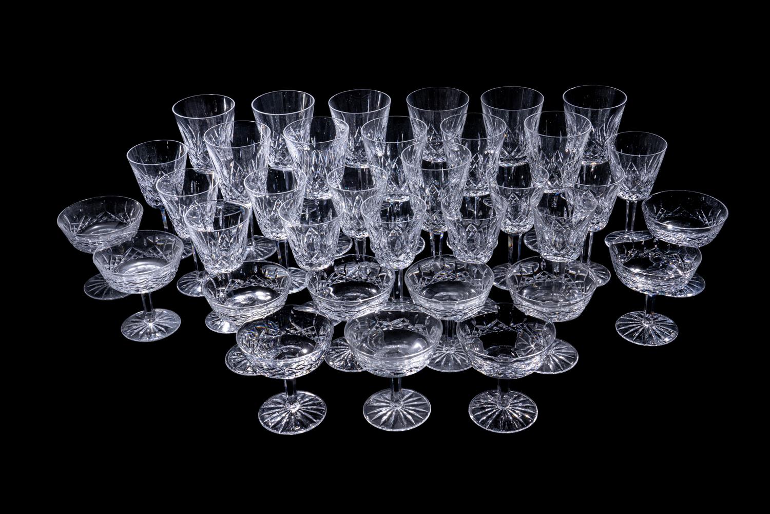 A Waterford Lismore Glass Stemware Service