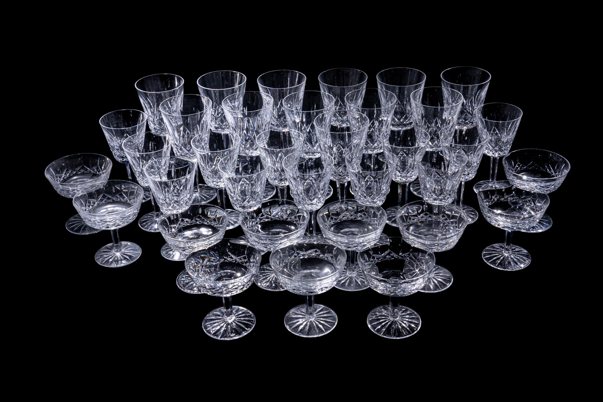 A Waterford Lismore Glass Stemware Service