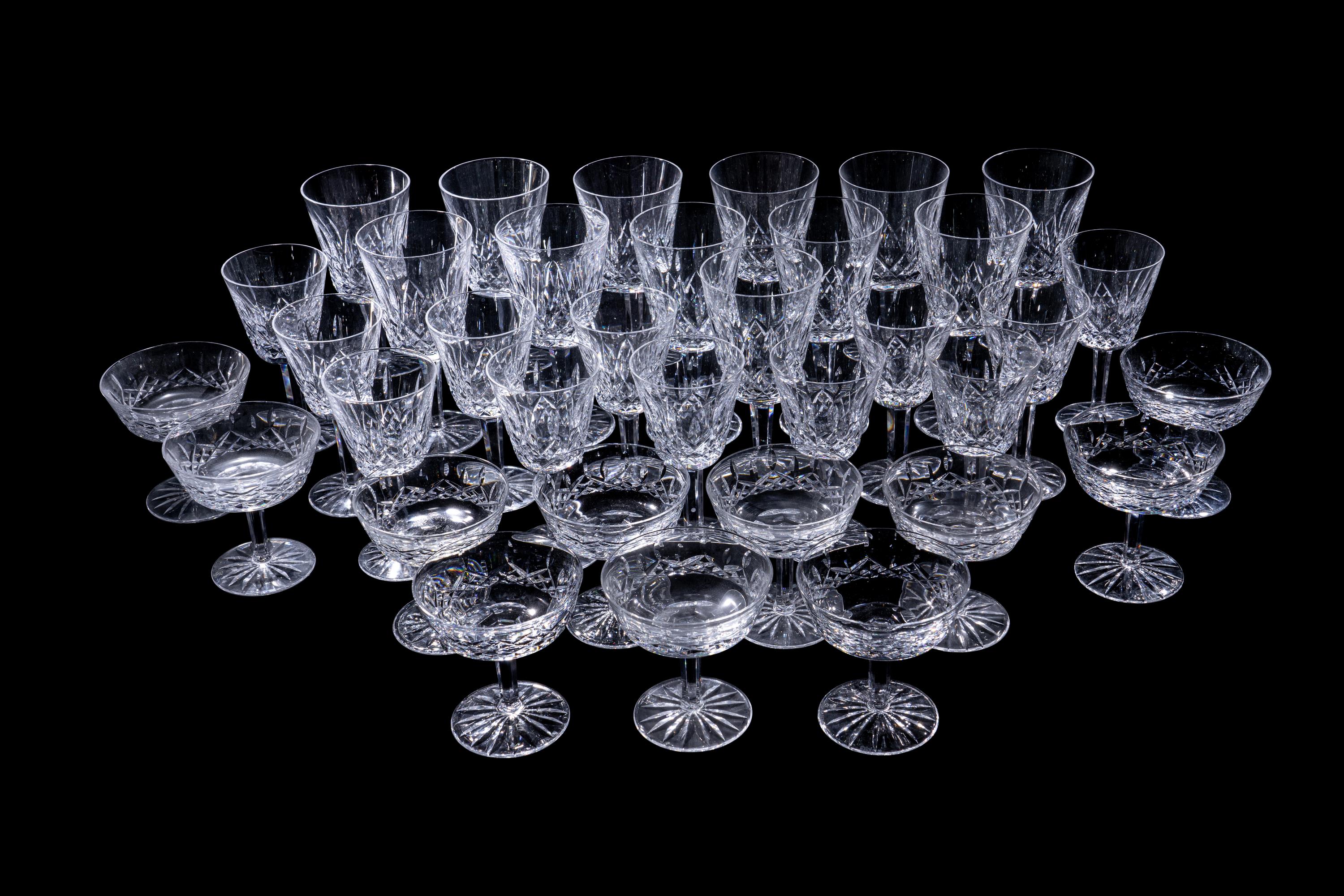 A Waterford Lismore Glass Stemware Service