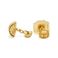 YELLOW GOLD BARREL CUFFLINKS