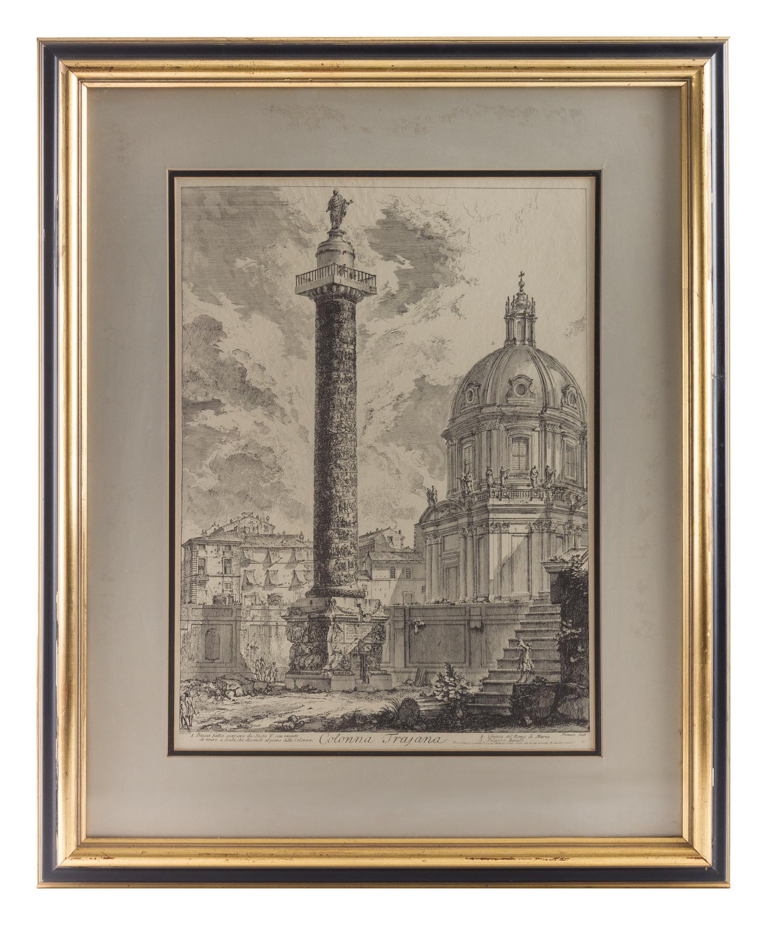 A Set of Three Prints Largest: 12 3/8 x 16 7/8 (visible). — AFTER GIOVANNI BATTISTA PIRANESI