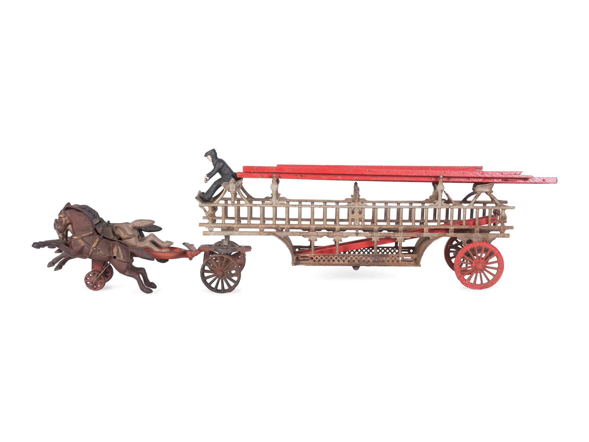 Two Cast Iron Fire Engine Toys