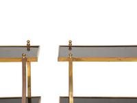 A Pair of Brass Two-Tier Side Tables in the Style of Maison Jansen