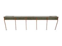 A Faux Bamboo and Faux Marble Painted Long Wall Console