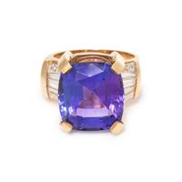 TANZANITE AND DIAMOND RING