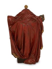 A Regency Style Painted and Parcel Gilt Cast Iron Urn