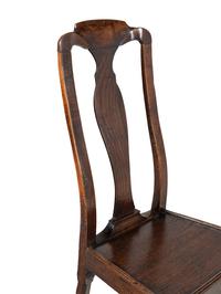 A Pair of Queen Anne Oak 'Solid Seat' Side Chairs