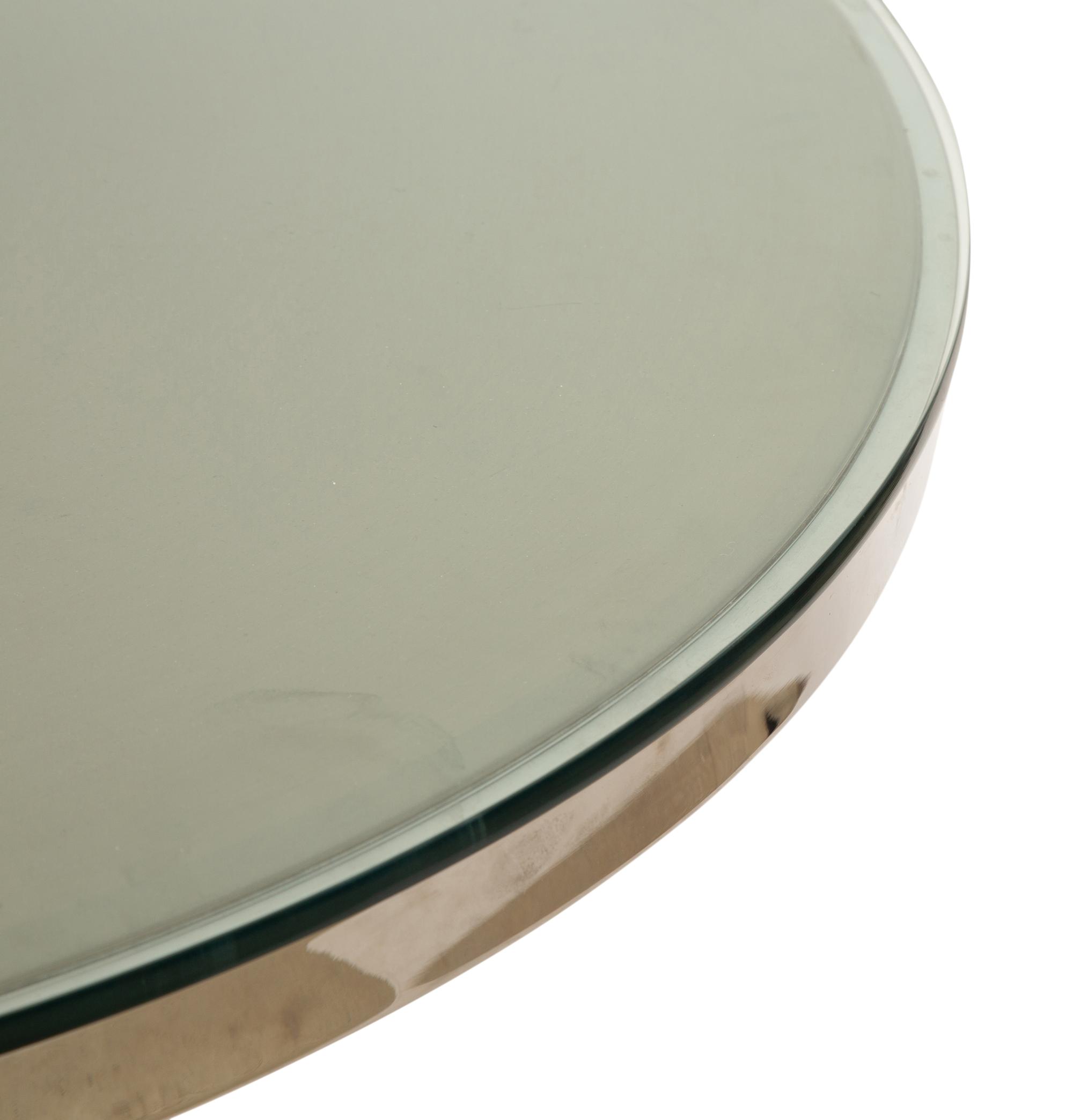 A Chrome and Glass Dining Table or Game Table