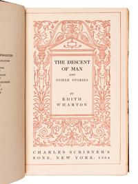 [HARDING, Warren G. (1865-1923), his copy]. WHARTON, Edith (1862-1937). The Descent of Man and Other Stories . New York: Charles Scribner’s Sons, 1904.