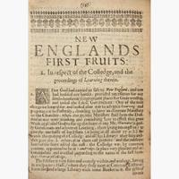 [Americana] (Eliot, John) New Englands First Fruits; in Respect, First of the (Conversion of some, Conviction of divers, Preparation of sundry) of the Indians...