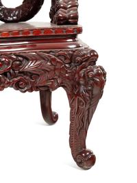 Three Japanese Export Rosewood Armchairs