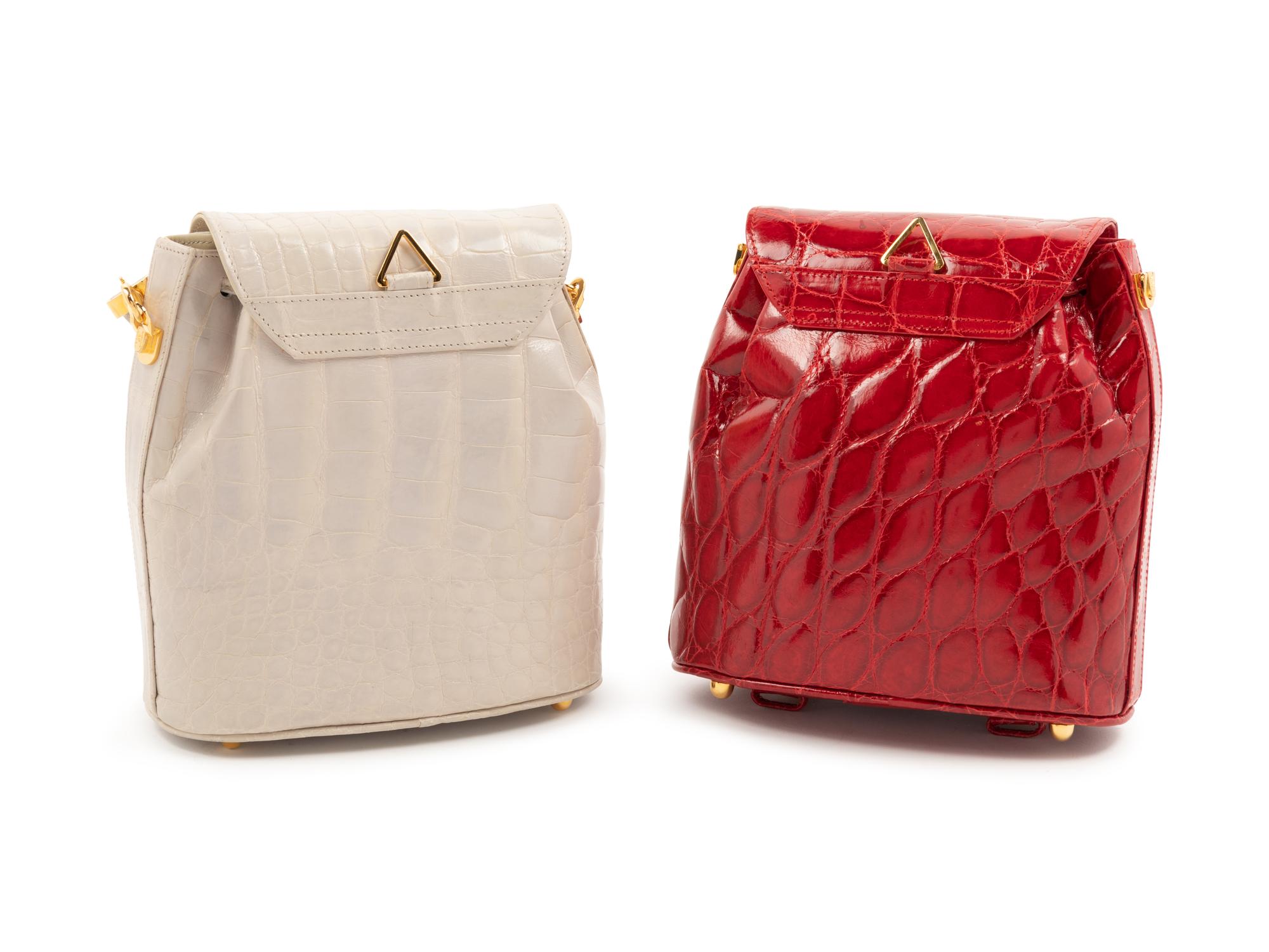 Two Lana Marks Alligator Mini Backpacks, 1990-2010s