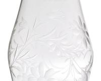 A Pair of Blown and Etched Glass Hurricanes