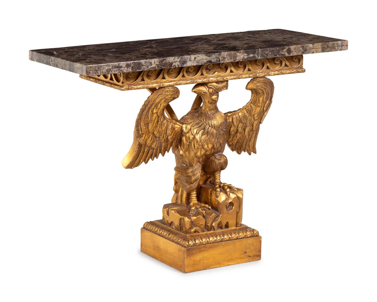 A George II Style Giltwood Marble-Top Console Table