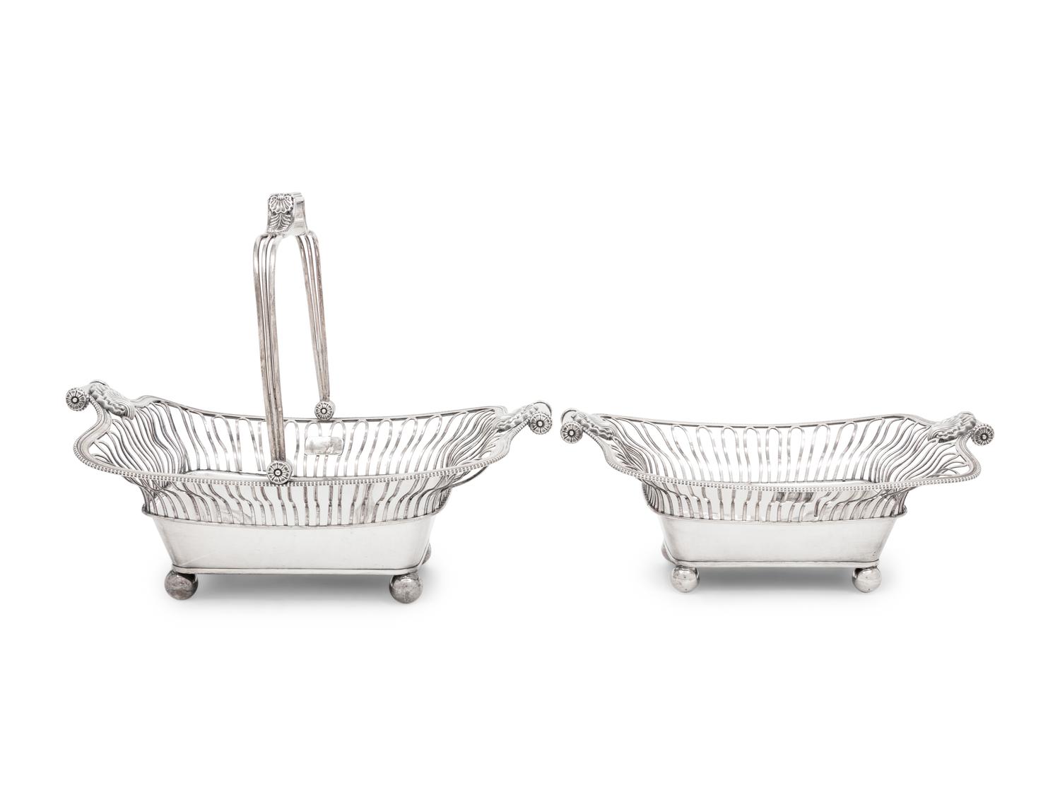 Two English Silver-Plate Baskets