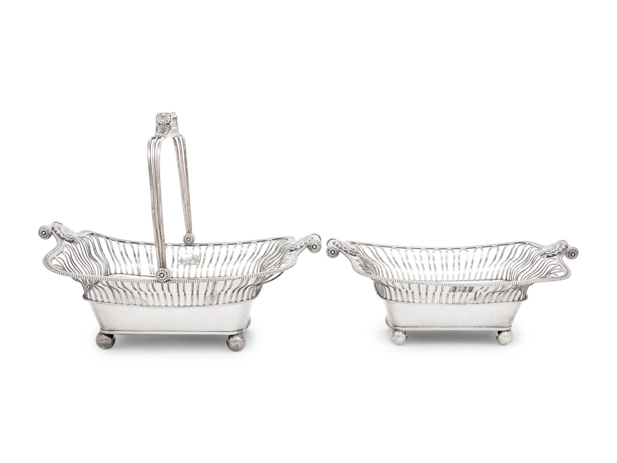 Two English Silver-Plate Baskets