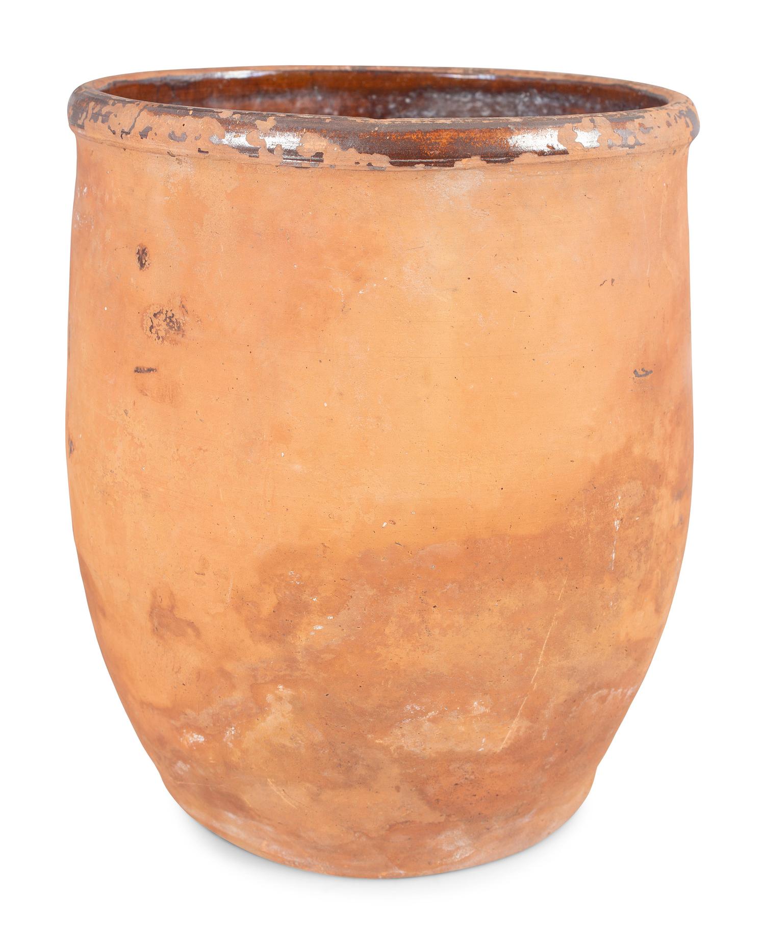 Four Redware Jars with Interior Glaze