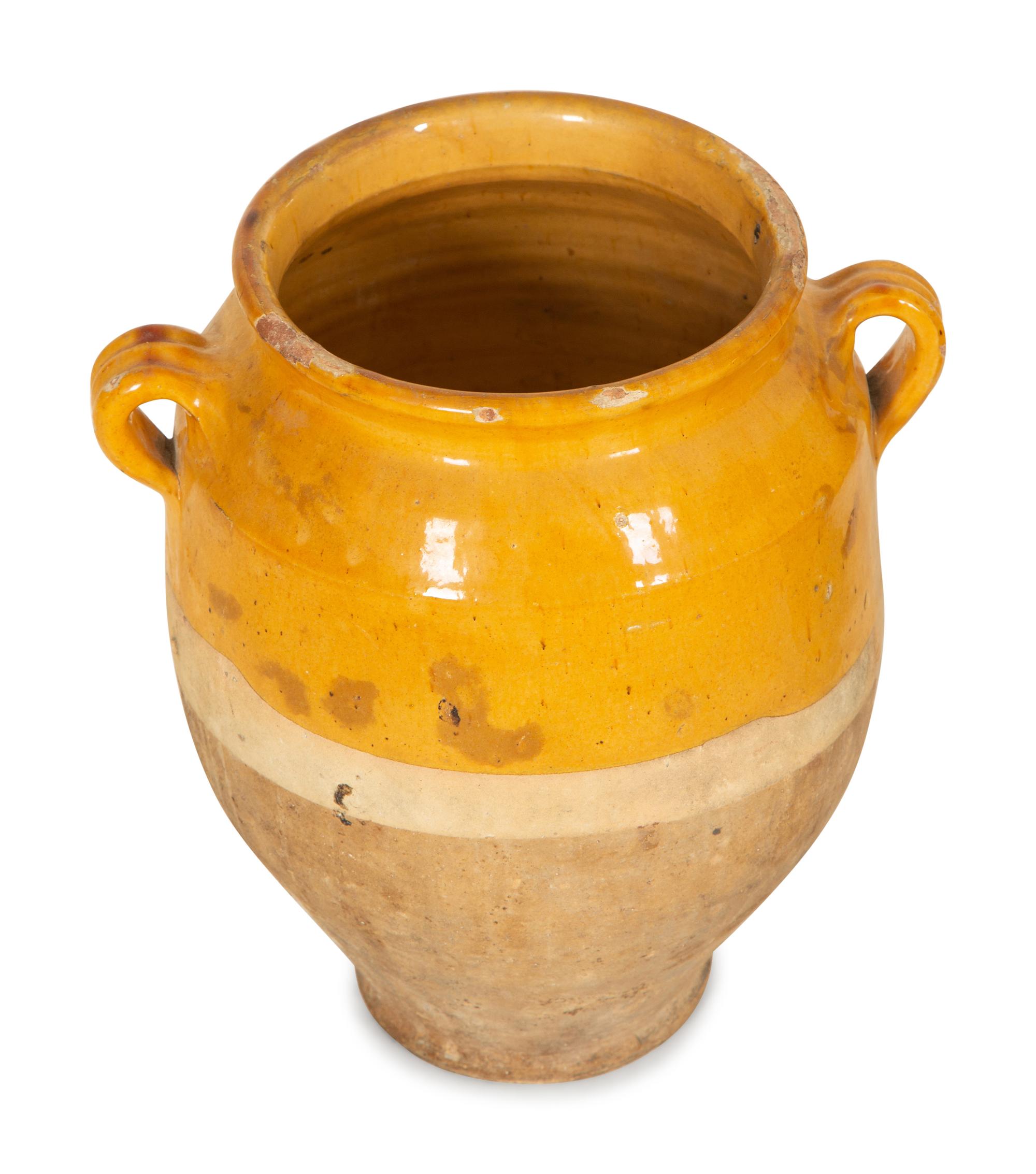 Three Partially Glazed Terra Cotta Olive Jars — 20th Century