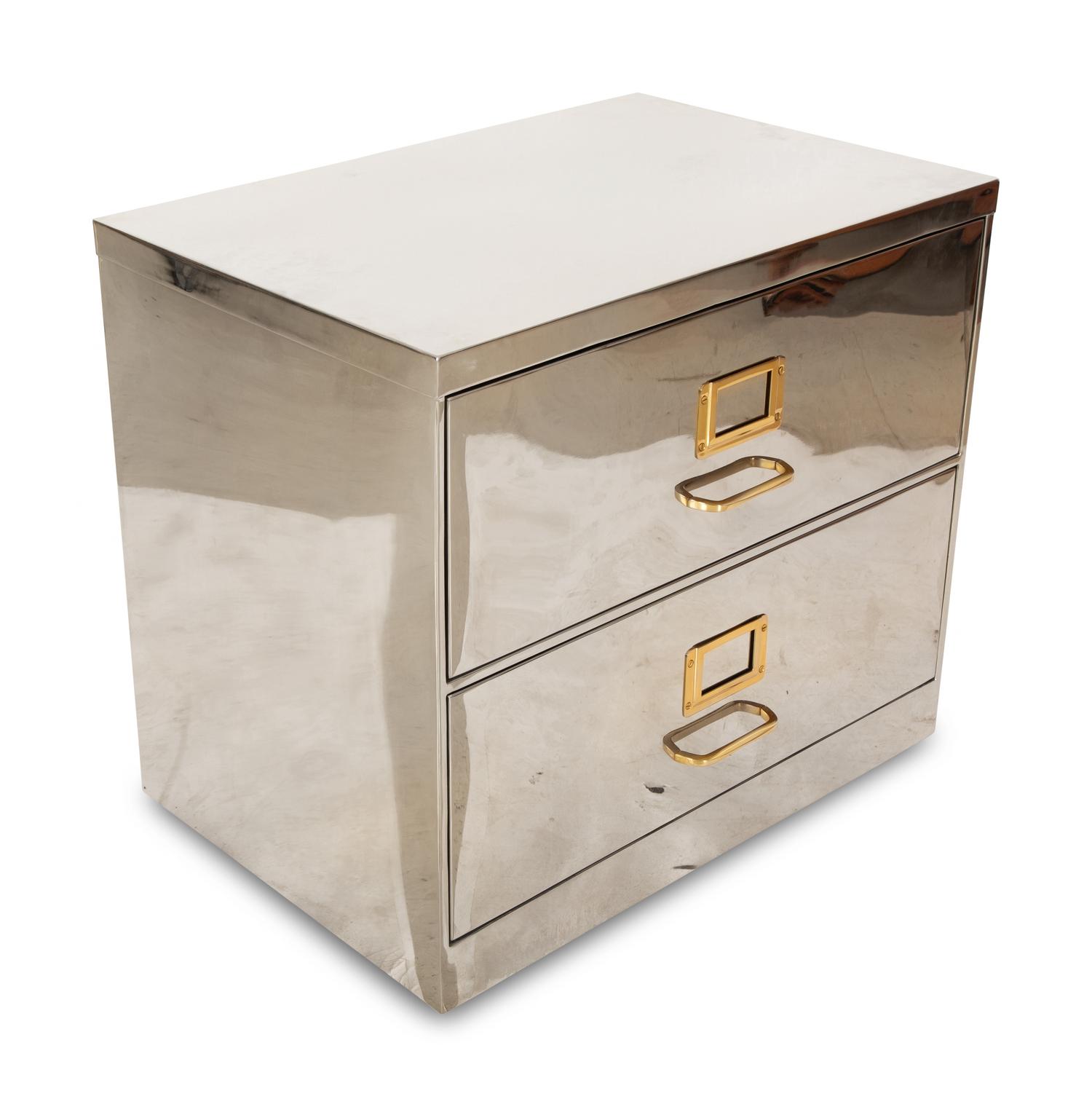 A Chrome-Veneered Bedside Cabinet