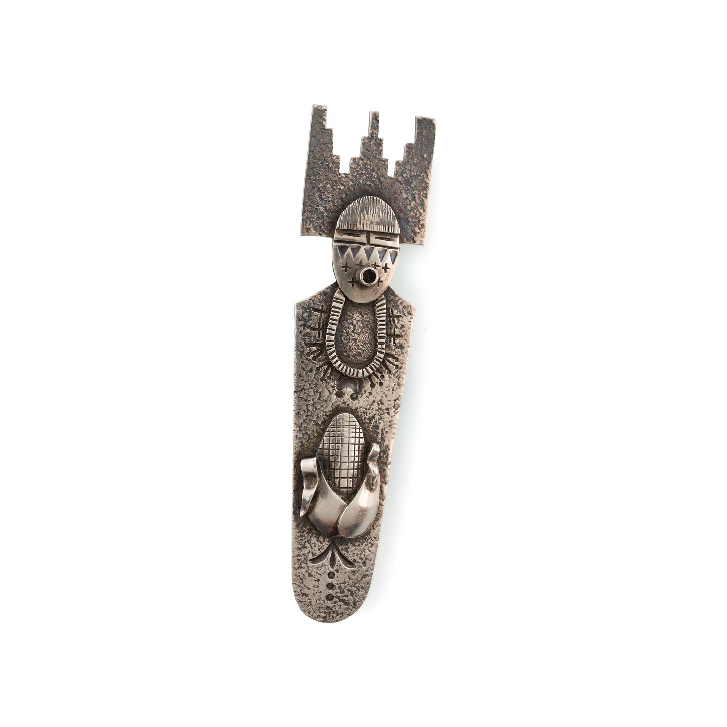 Sterling Silver Bowl, with Removable Katsina Brooches
