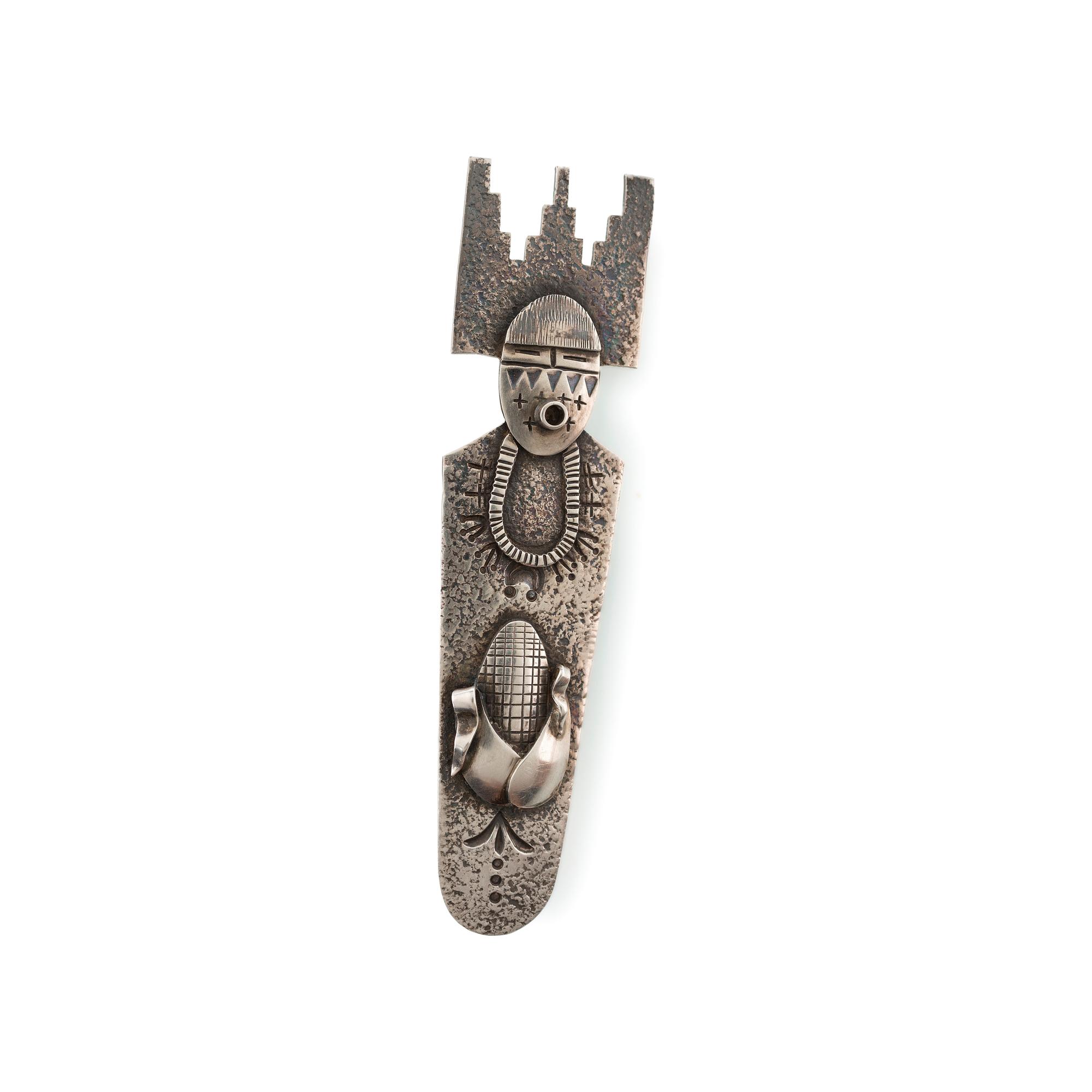 Sterling Silver Bowl, with Removable Katsina Brooches