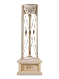 A Pair of White Painted Tôle Jardinière Stands