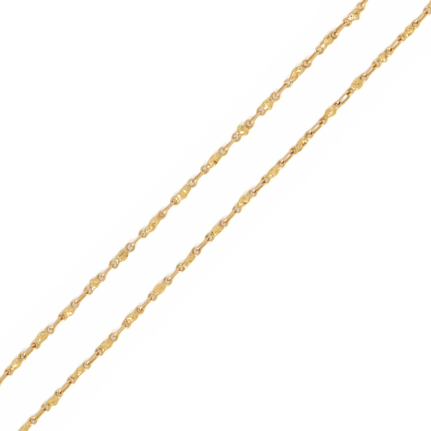 FANCY LINK YELLOW GOLD LONG CHAIN