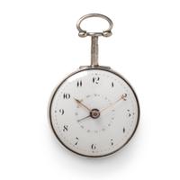 STERLING SILVER CALENDAR OPEN FACE POCKET WATCH