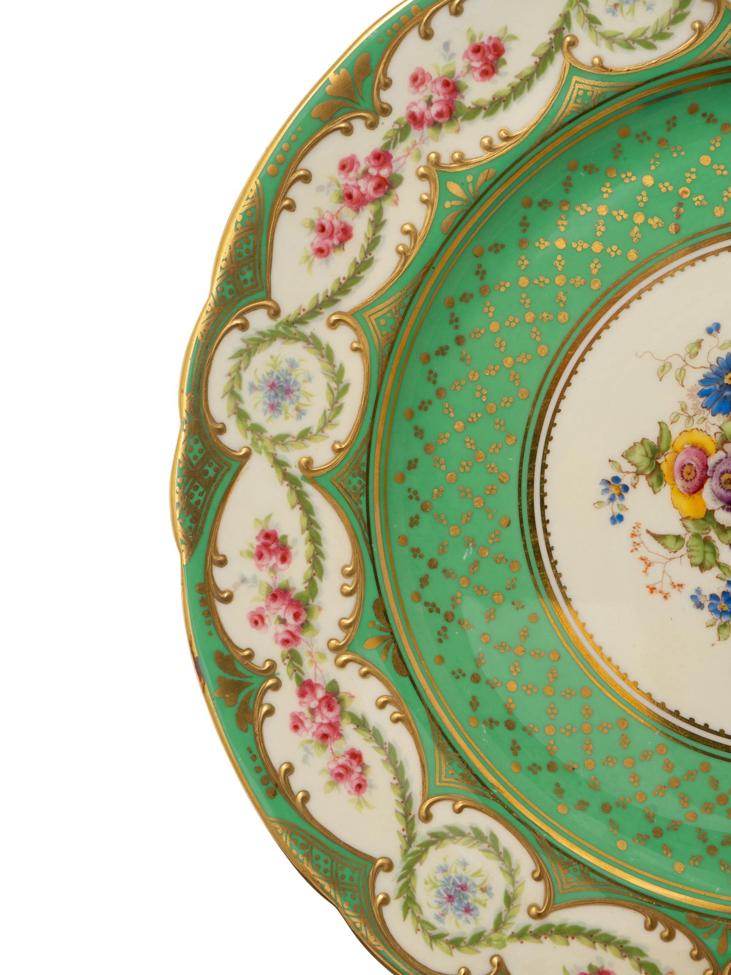 A Set of Eleven Aynsley Porcelain Plates and a Set of Four Mintons Porcelain Plates