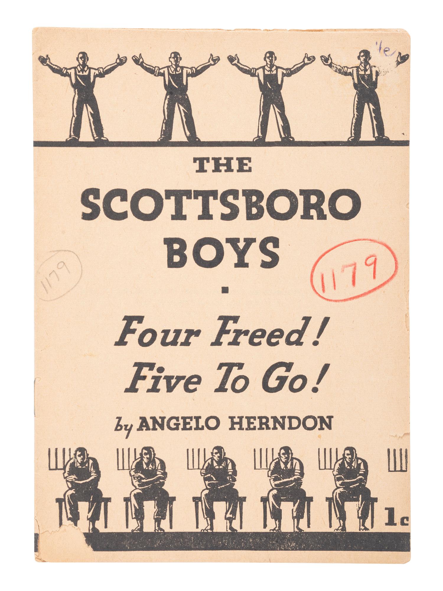 [CIVIL RIGHTS]. A small archive of items related to the "Scottsboro Boys," including 4 press photographs and 1937 pamphlet.