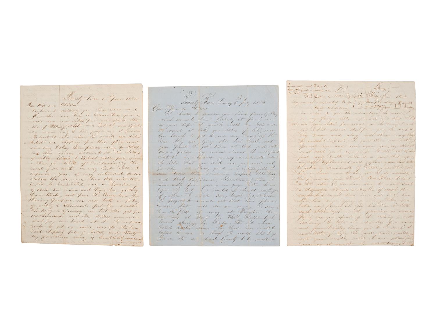 [GOLD RUSH]. Extensive California Gold Rush archive of William J. Jewell (1818-1885) including letters, diaries, and photographs, ca. 1852-1853.