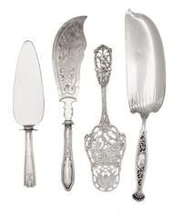 A Group of American and German Silver Serving Articles, , four items total.