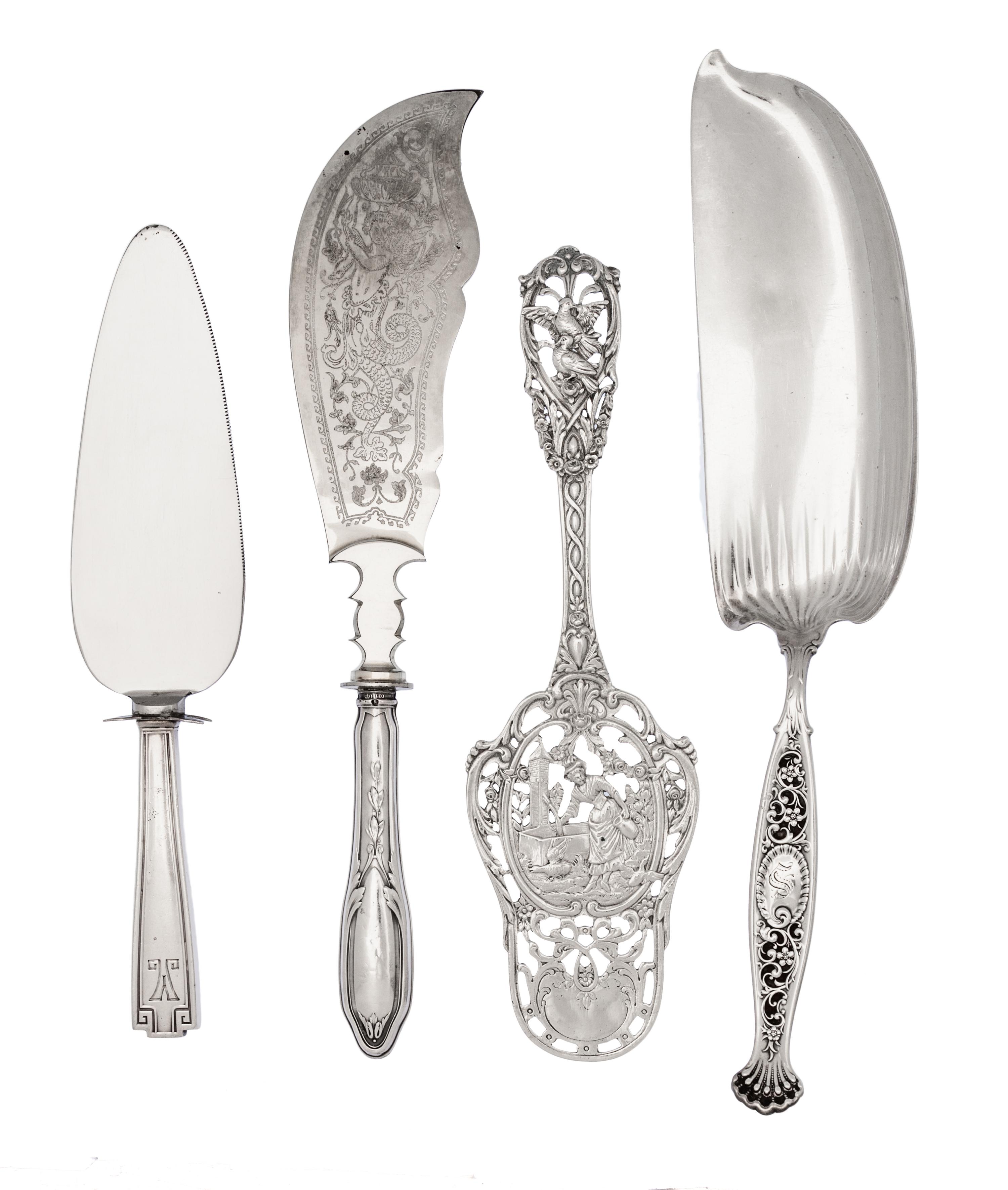 A Group of American and German Silver Serving Articles, , four items total.