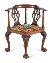 A George II Mahogany Corner Chair
