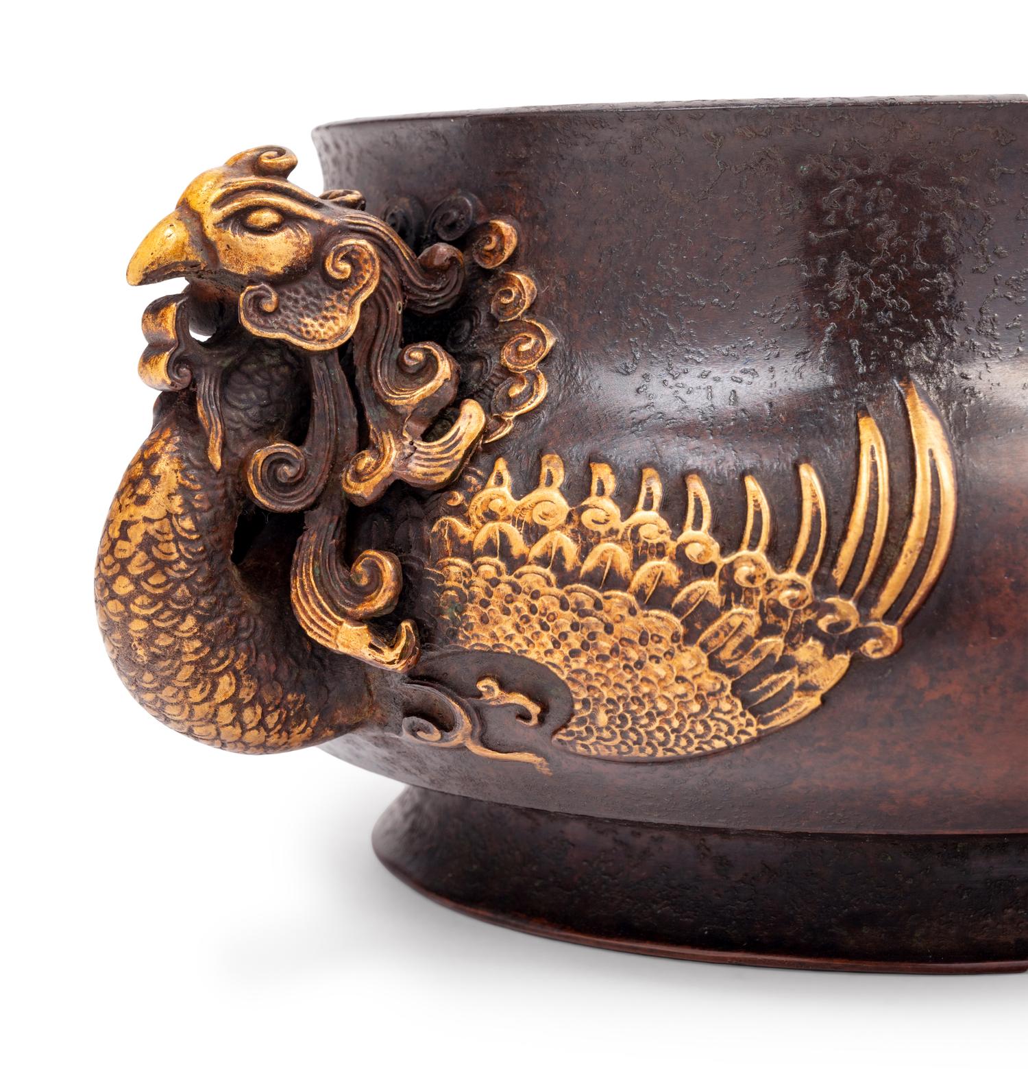A Chinese Bronze 'Phoenix' Censer