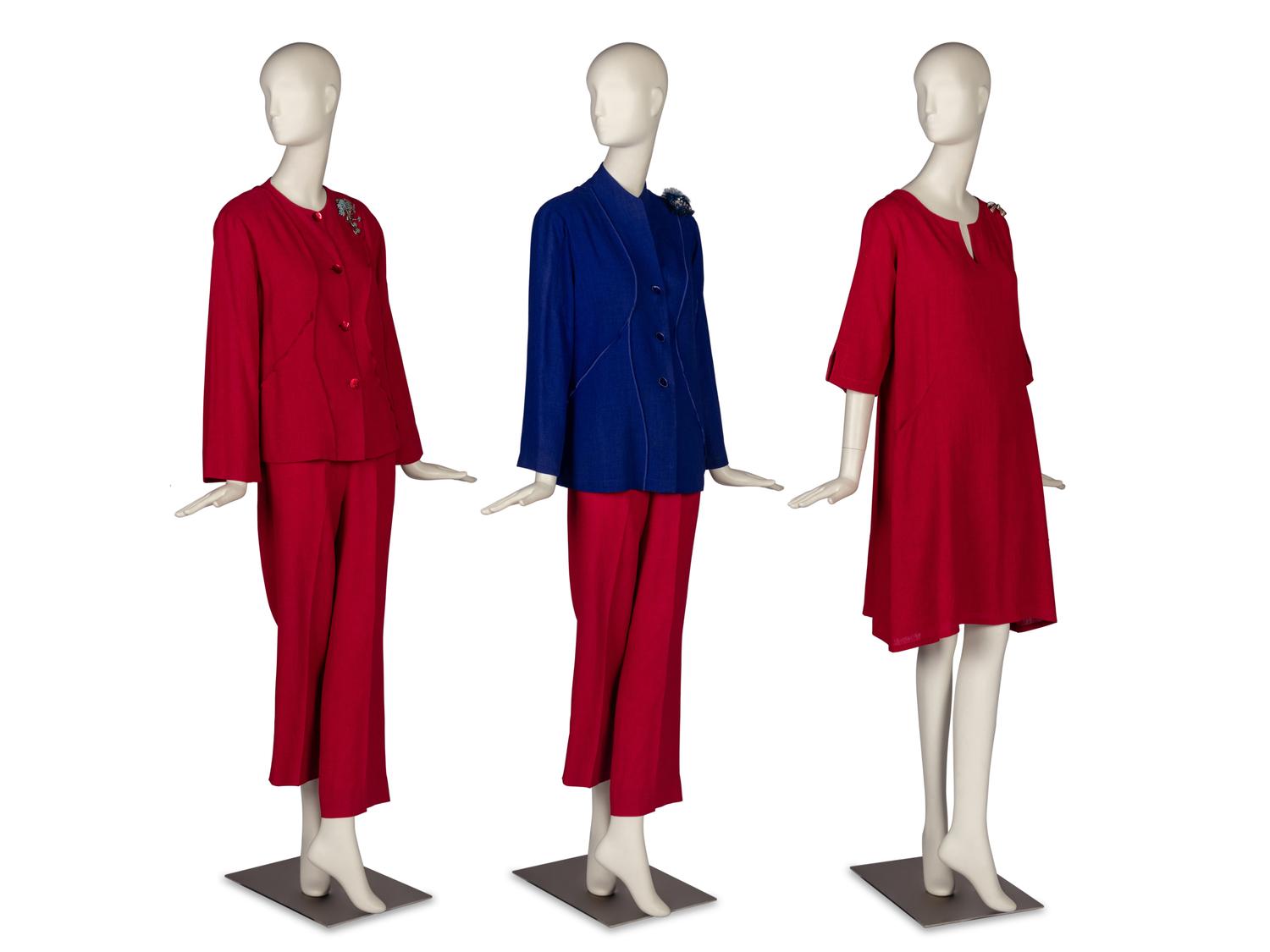 Emmelle Ensemble, Dress, Jacket, and Three Brooches