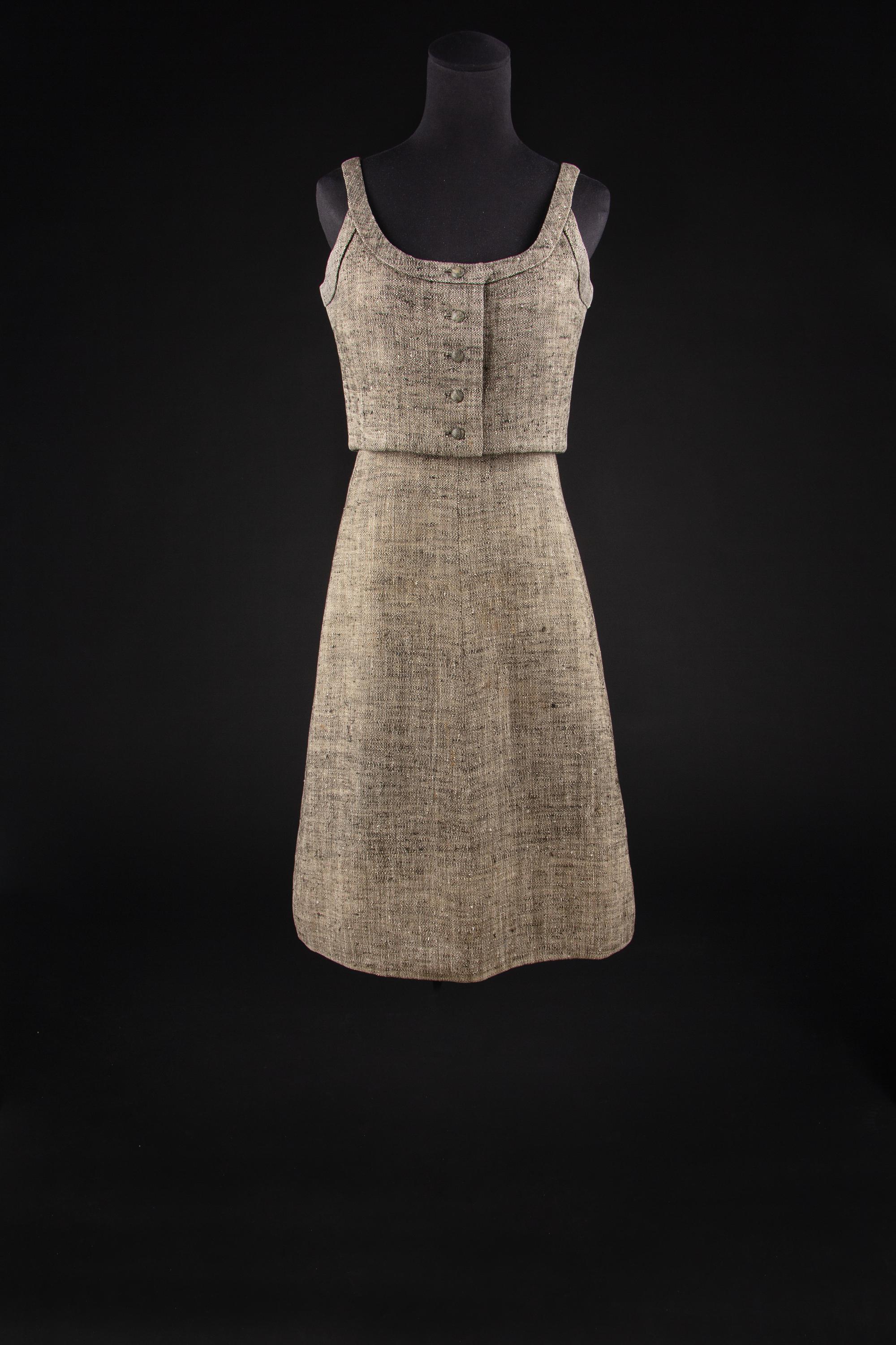 Christian Dior by Yves Saint Laurent Haute Couture Ensemble, Spring/Summer 1958 — Worn by Dame Olivia de Havilland to the opening of Proud Rebel, May 1958.