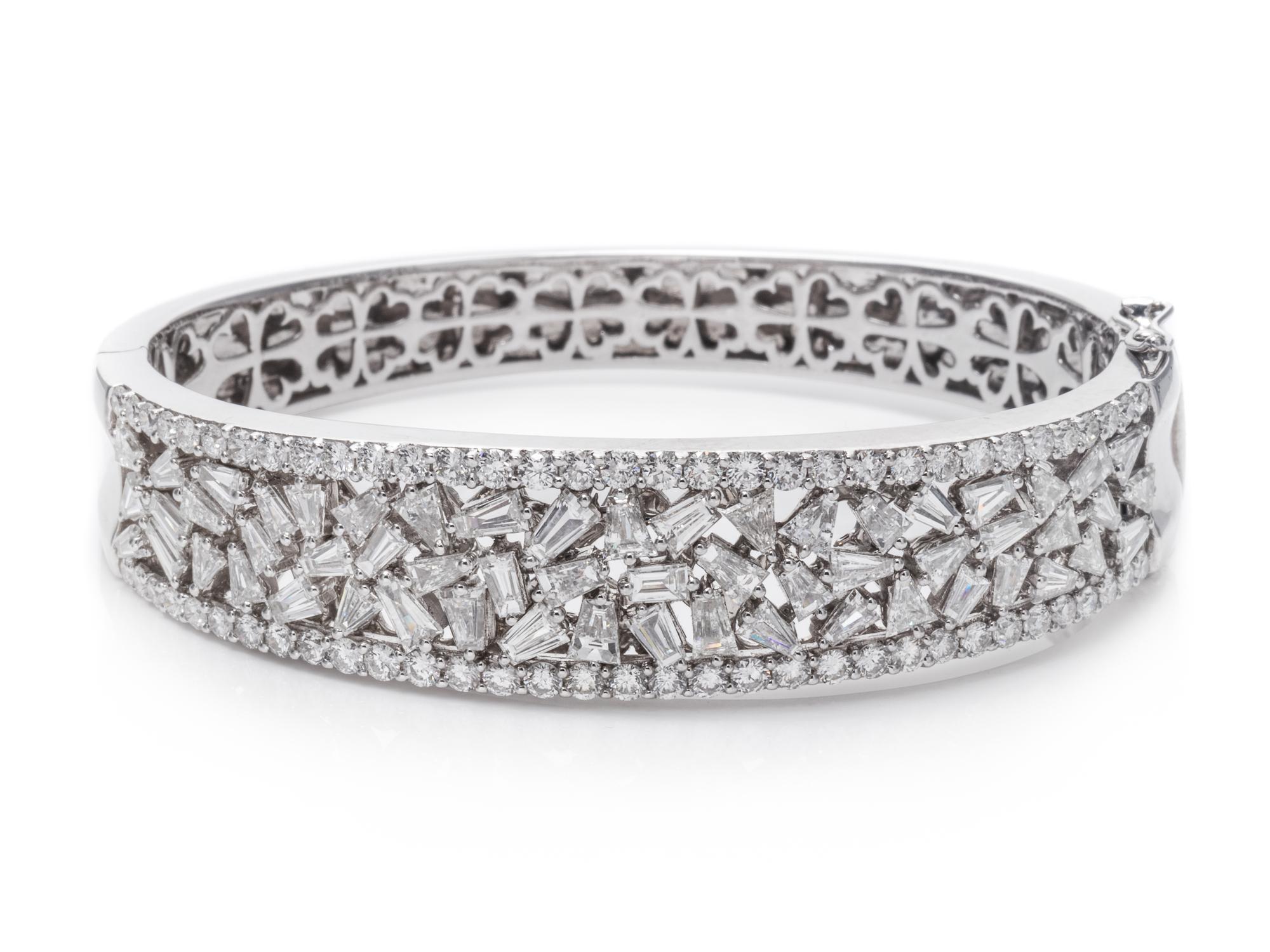 A White Gold and Diamond Bangle Bracelet,