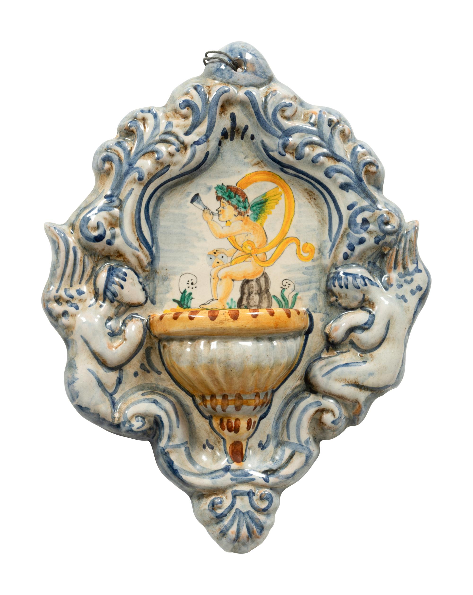 Four Italian Majolica Wall Ornaments