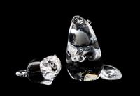Two Steuben Glass Beavers Height 6 inches (larger)