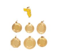 A Collection of 14 Karat Yellow Gold Charms, 10.80 dwts.