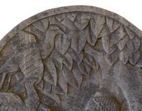 A Limestone Architectural Medallion from a Milwaukee Public School Building 31" W x 5.5" D x 47" H — United States, Circa 1940
