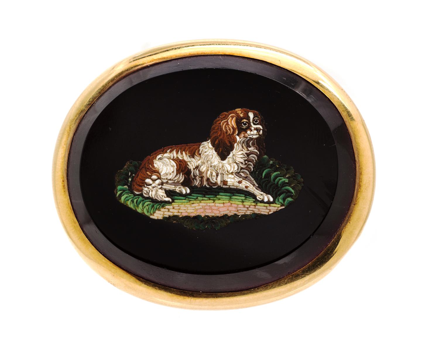 A Yellow Gold Micromosaic Brooch, Circa 1880, 15.50 dwts.